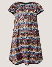 Sequin Stripe Party Dress, Multi (MULTI), large