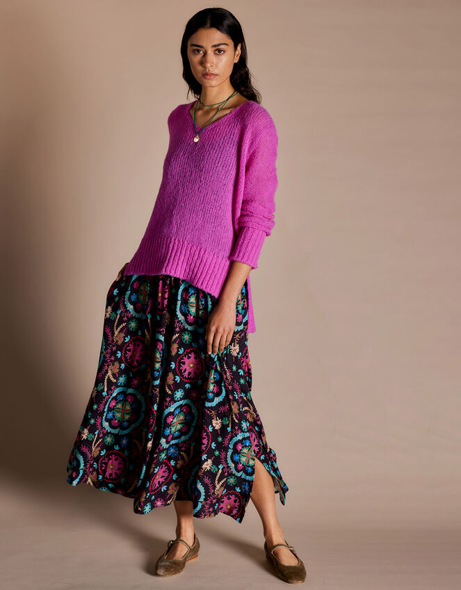East Preeti Print Skirt, Black (BLACK), large