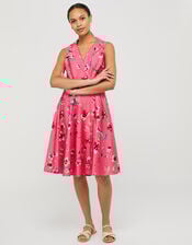 Maisy Floral Dress in Organic Cotton, Pink (PINK), large