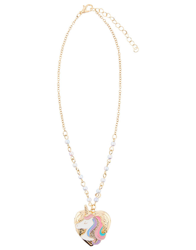 Unicorn Rainbow Locket Necklace, , large