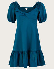 Plain Poplin Tier Dress, Teal (TEAL), large