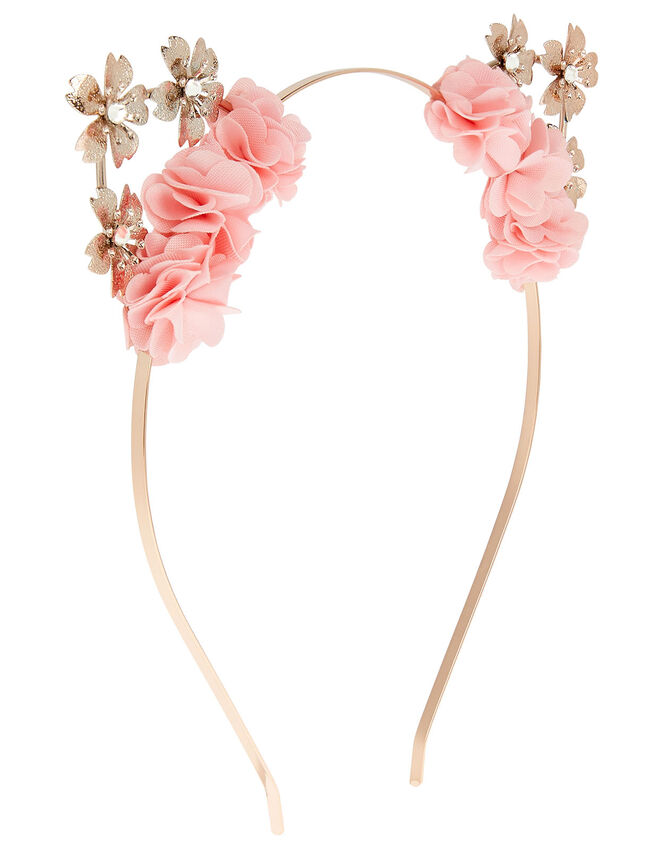 Shimmer Flower Cat Ears Headband , , large