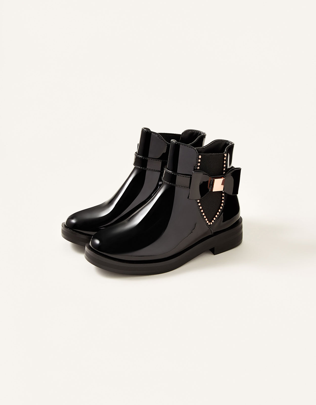 Girls black shiny boots sale