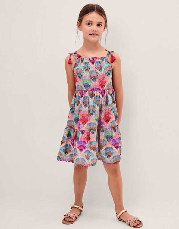 Rainbow Shell Tiered Dress, Multi (MULTI), large
