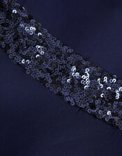 Sequin Scuba Prom Dress, Blue (NAVY), large