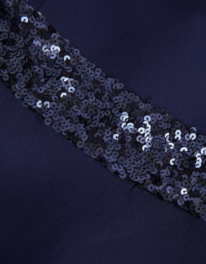 Sequin Scuba Prom Dress, Blue (NAVY), large