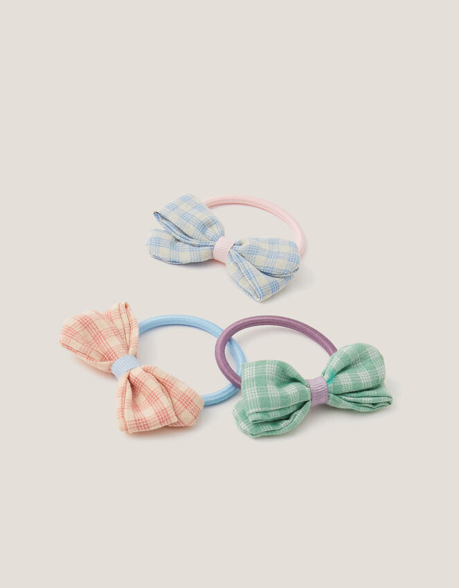 3-Pack Checkered Bow Hair Bands, Multi (MULTI), large