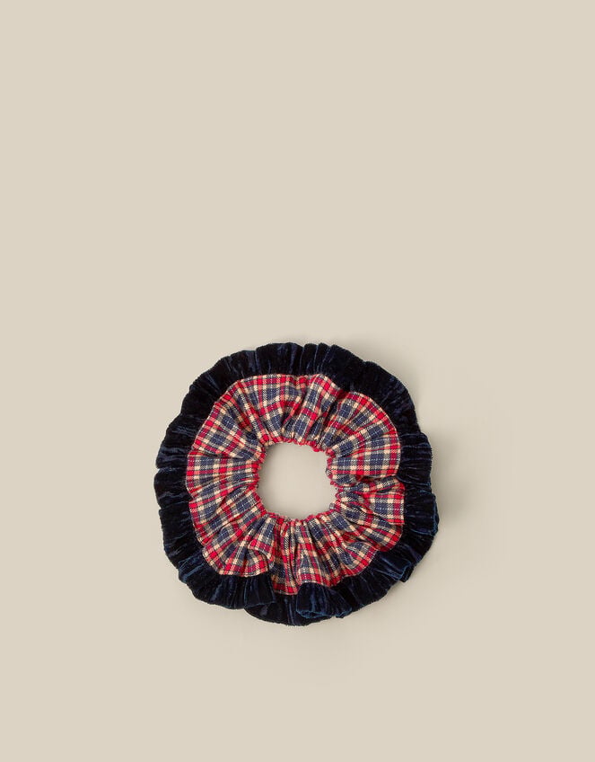 Tartan Velvet Hair Scrunchie, , large