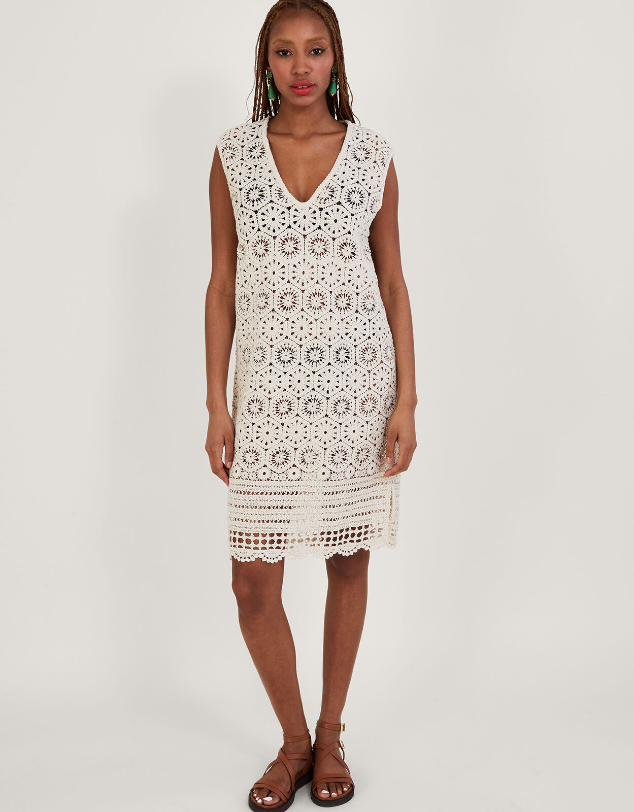 Crochet Tunic Dress Natural Day Dresses Monsoon ROI