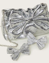 Mirror Metallic Bow Bag, , large