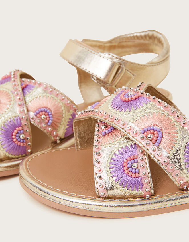 Beaded Fan Sandals, Multi (MULTI), large
