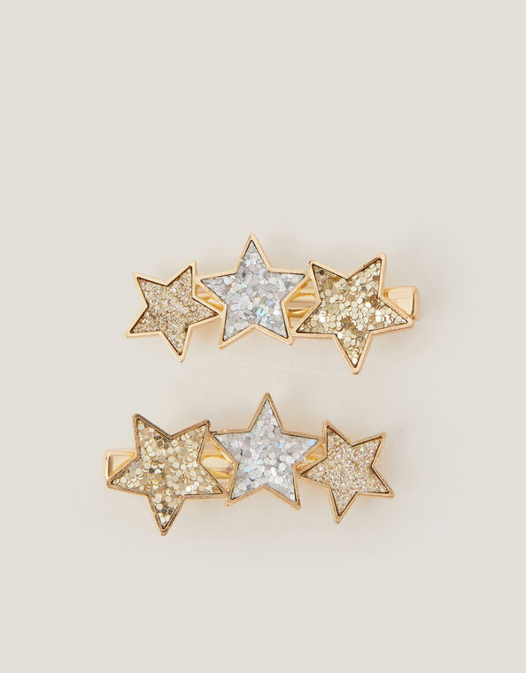 2-Pack Glitter Star Hair Clips, , large