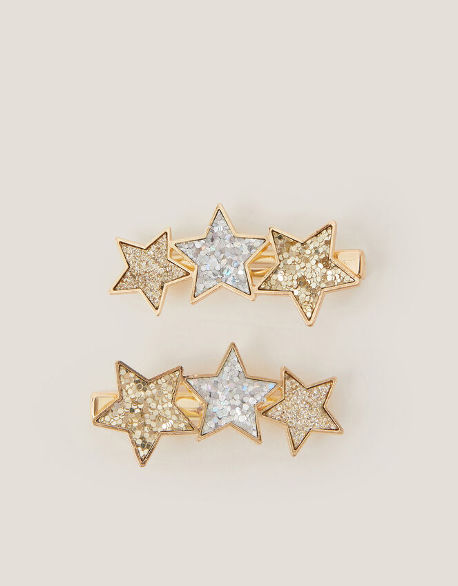 2-Pack Glitter Star Hair Clips, , large