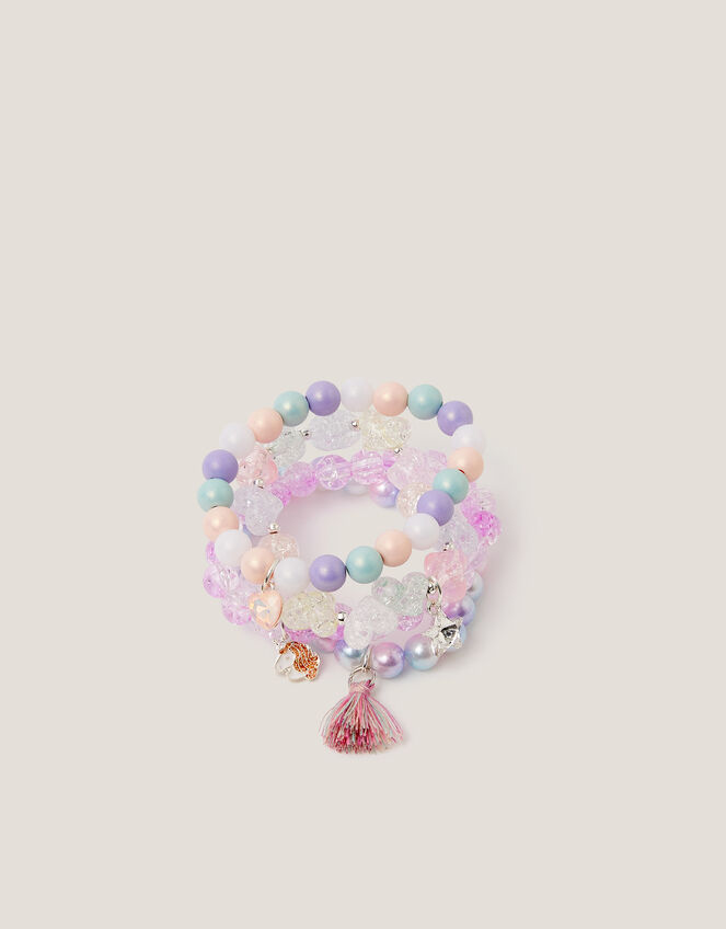 4-Pack Beaded Charm Bracelets , , large