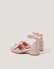 Closed-Toe Bow Glitter Heels, Pink (PINK), large
