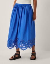 Grace Cutwork Midi Skirt , Blue (COBALT), large