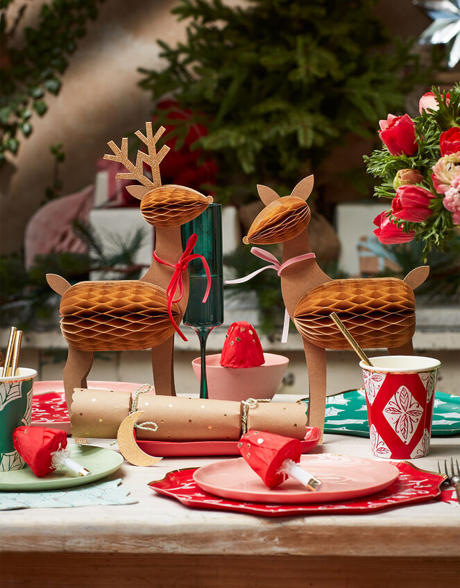 Meri Meri Honeycomb Reindeer Decorations Set of Three, , large