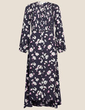 Zaria Animal Print Dress , Grey (CHARCOAL), large