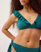 Mia Textured Tie Side Bikini Bottoms, Teal (TEAL), large