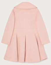 Bow Waist Asymmetric Collar Detail Coat, Pink (PALE PINK), large