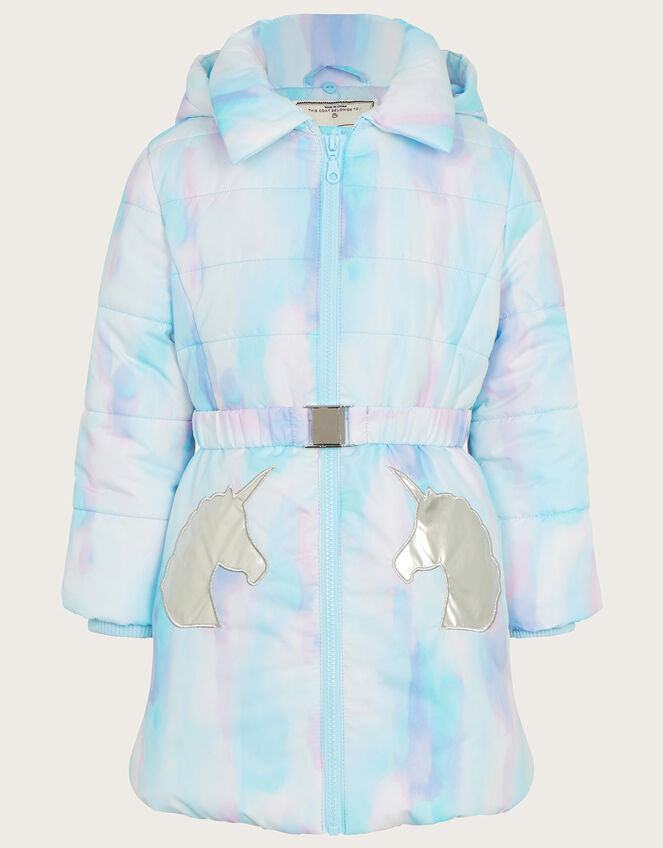 Watercolour Unicorn Padded Coat, Ivory (IVORY), large