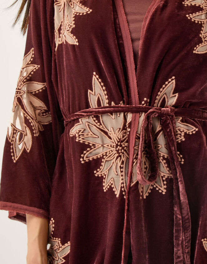Jaz Embroidered Velvet Kimono, Copper (COPPER), large