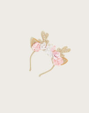 Winter Deer Floral Headband, , large