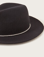 Embellished Wool Fedora, , large