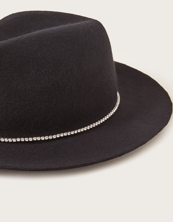 Embellished Wool Fedora, , large