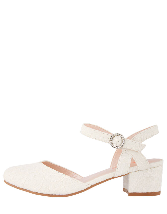 Lace Two-Part Heels, Ivory (IVORY), large