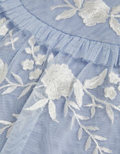 Andrea Embroidered Tulle Top, Blue (PALE BLUE), large