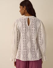 Imogen Lace Blouson Blouse, Ivory (IVORY), large