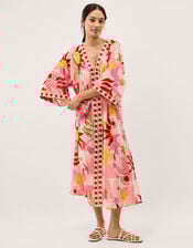 Anissa Sun Print Midi Kaftan, Ivory (IVORY), large