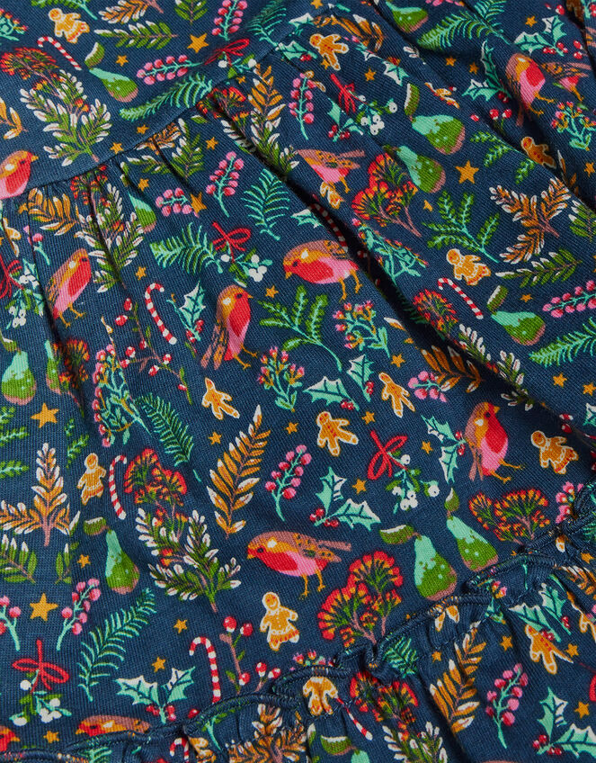 Robin Print Jersey Dress, Blue (NAVY), large