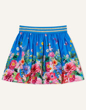 Large Flower Placement Skirt in Recycled Polyester, Blue (BLUE), large