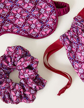 Geometric Print Scrunchie and Eye Mask Set, , large