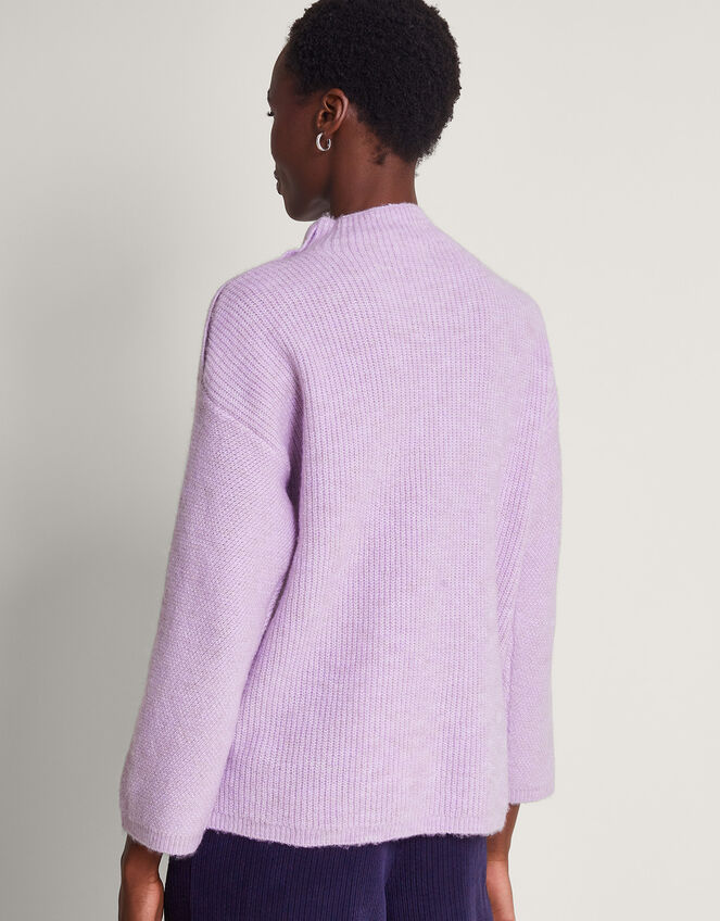 Billie Button Jumper, Purple (LILAC), large