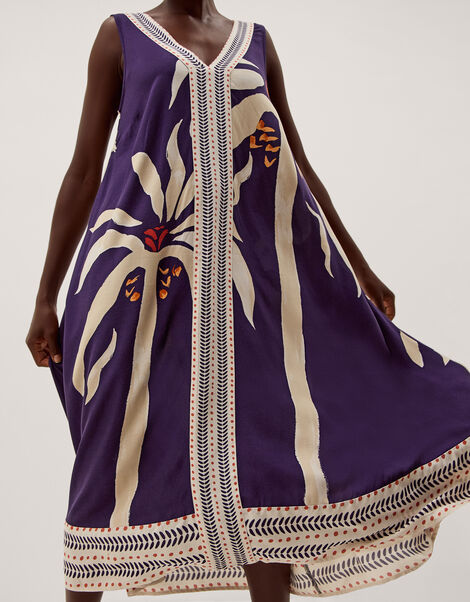 Paloma Sleeveless Print Midi Dress, Blue (NAVY), large