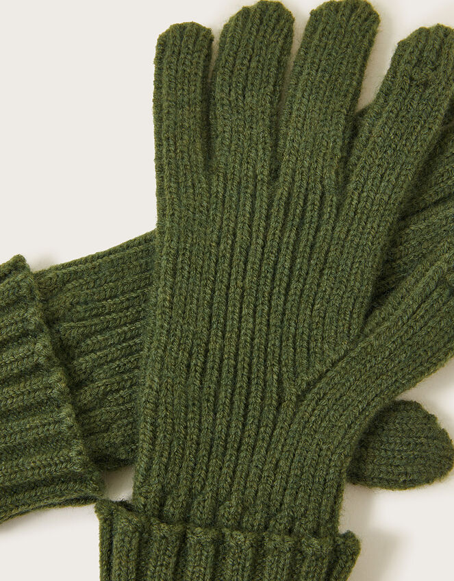 Plaint Knit Gloves, Green (GREEN), large