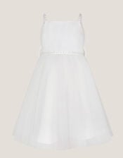 Pearl Embellished Bow Dress, Ivory (IVORY), large