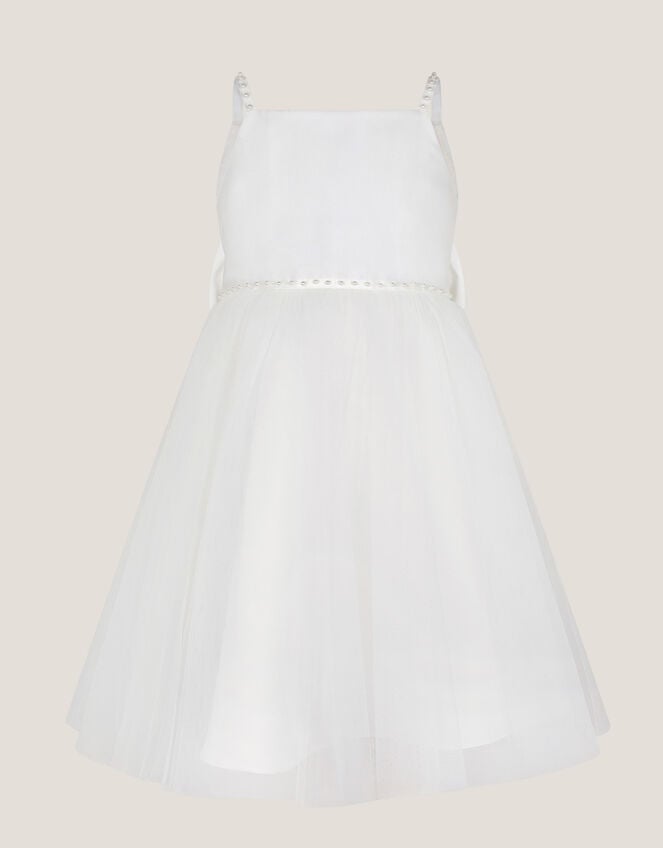 Pearl Embellished Bow Dress, Ivory (IVORY), large