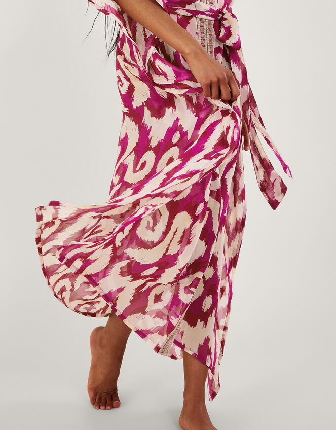 Ikat Print Maxi Kaftan, VIOLET, large