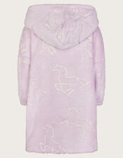 Fleece Unicorn Print Blanket Hoodie, Pink (PINK), large