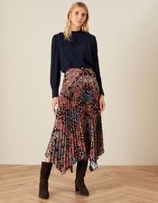 Printed Hanky Skirt, Black (BLACK), large
