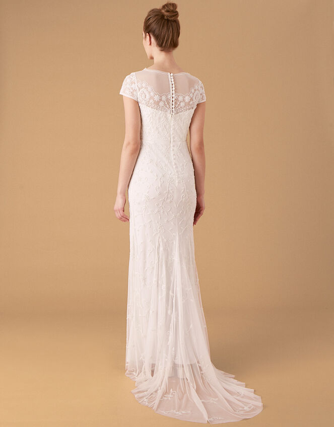 Sophie Beaded Floral Bridal Dress, Ivory (IVORY), large