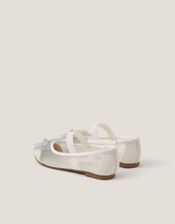 Butterfly Mesh Ballet Flats, Ivory (IVORY), large