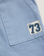 Plain Cotton Pull On Shorts, Blue (BLUE), large