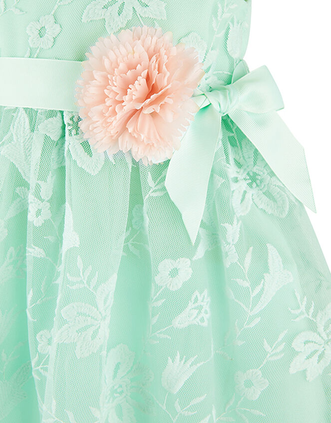 Baby Sylvie Floral Embroidered Occasion Dress, Green (MINT), large