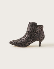 Leopard Ankle Boots, Bronze (BRONZE), large