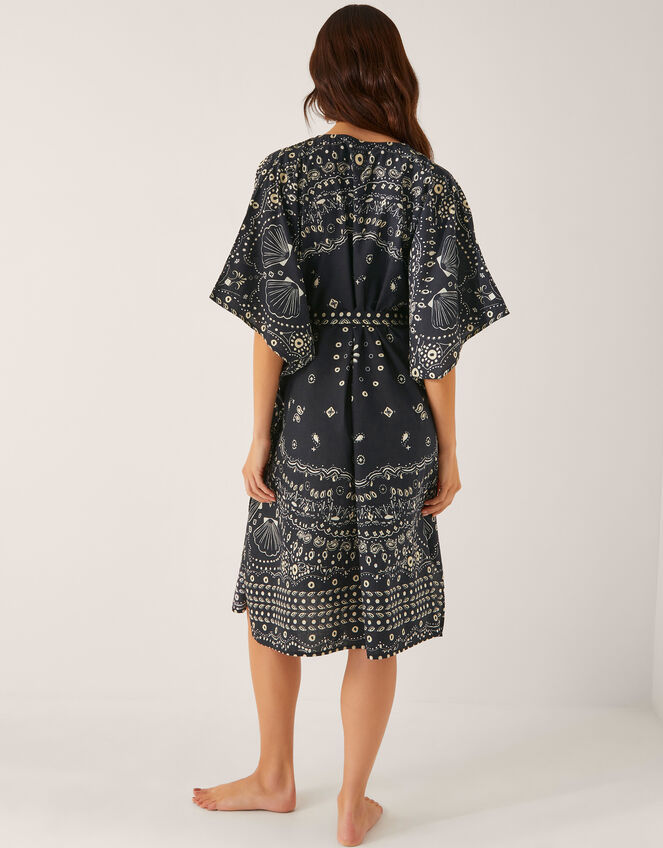 Bodhi Print Mini Kaftan, Black (BLACK), large